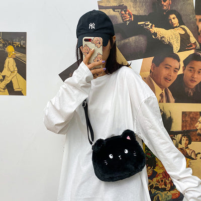 Bolsa de peluche con forma de gato